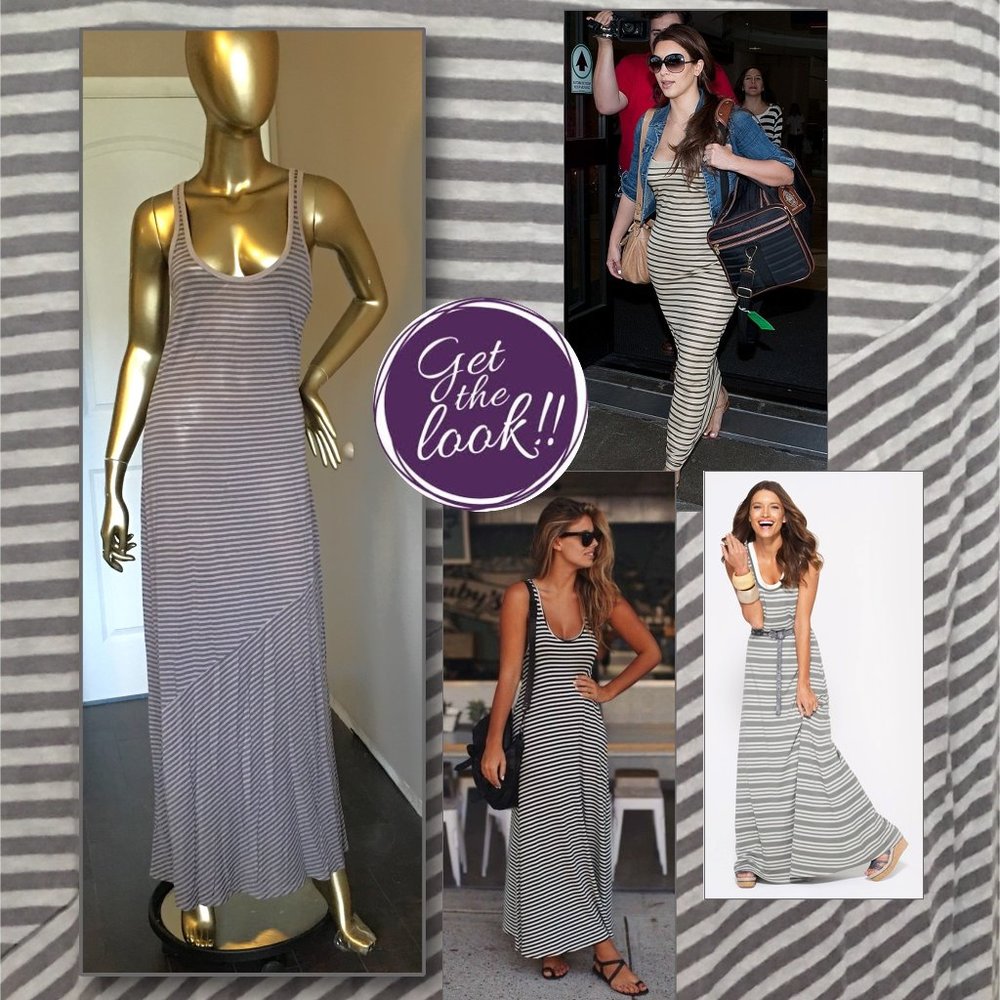 VELVET Racerback Stripe Maxi Dress